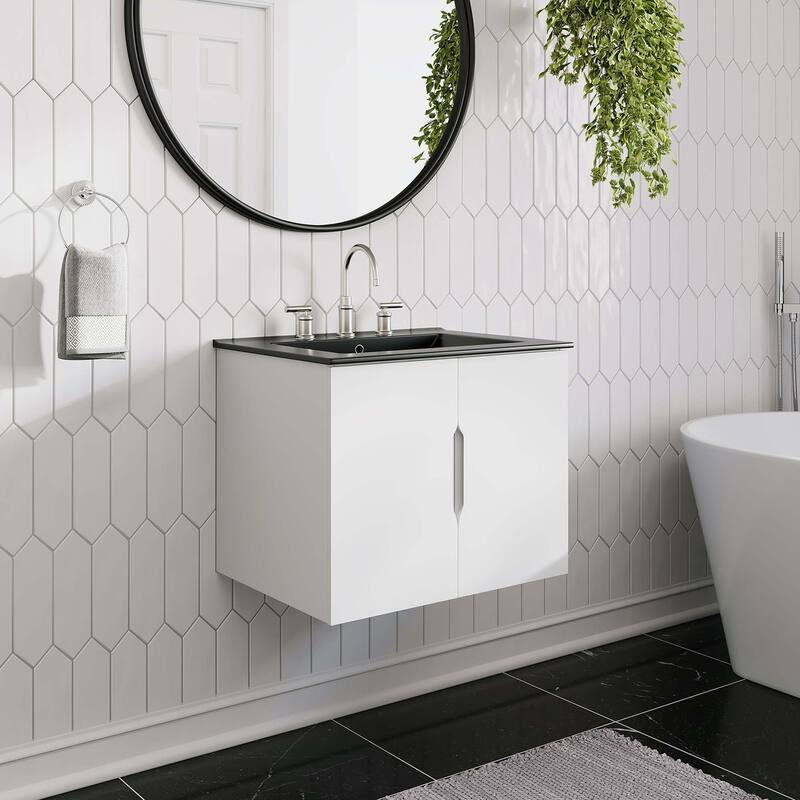 Vitality 24" Bathroom Vanity - White Black