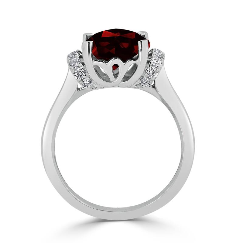 Auriya Unique 3 3/8ct Cushion-cut Garnet and Diamond Engagement Ring 1/5cttw 14k Gold