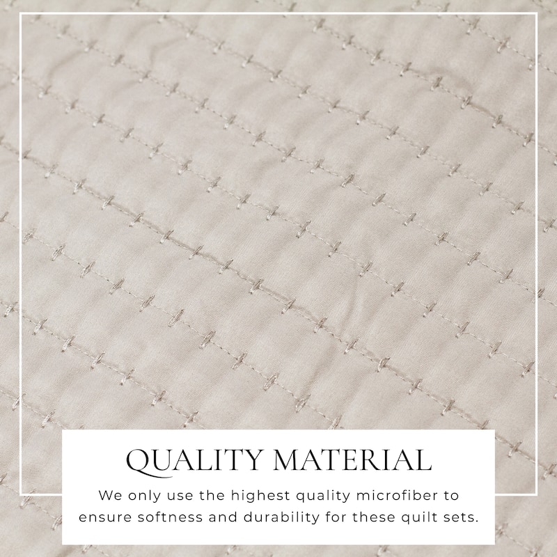 Linery & Co. Detailed Channel Stitch Microfiber Quilt Set With Shams.