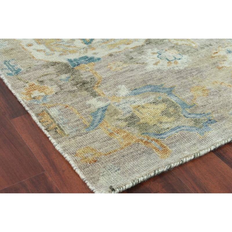 EXQUISITE RUGS Essex Hand-knotted New Zealand Wool Brown/Grey/Blue Area Rug.