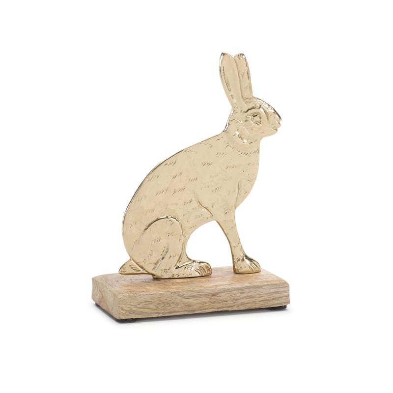 Sitting Rabbit Metal Figures - 8.25" - Set of 2