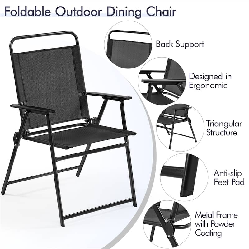 Yaheetech 4pcs Folding Dining Chairs All-weather Folding Lawn Chairs