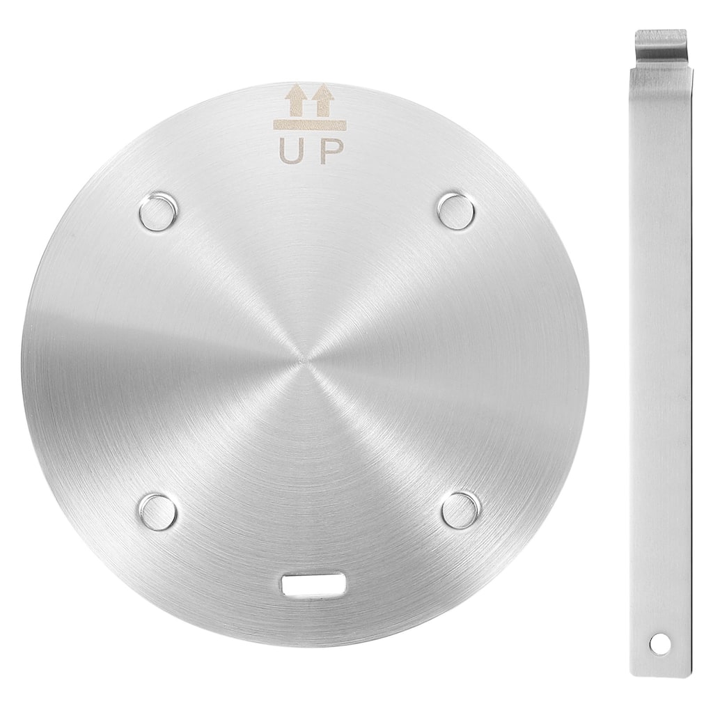 Heat Diffuser Plate for Gas Stove 6.3 Inch with Removable Handle - Silver Tone