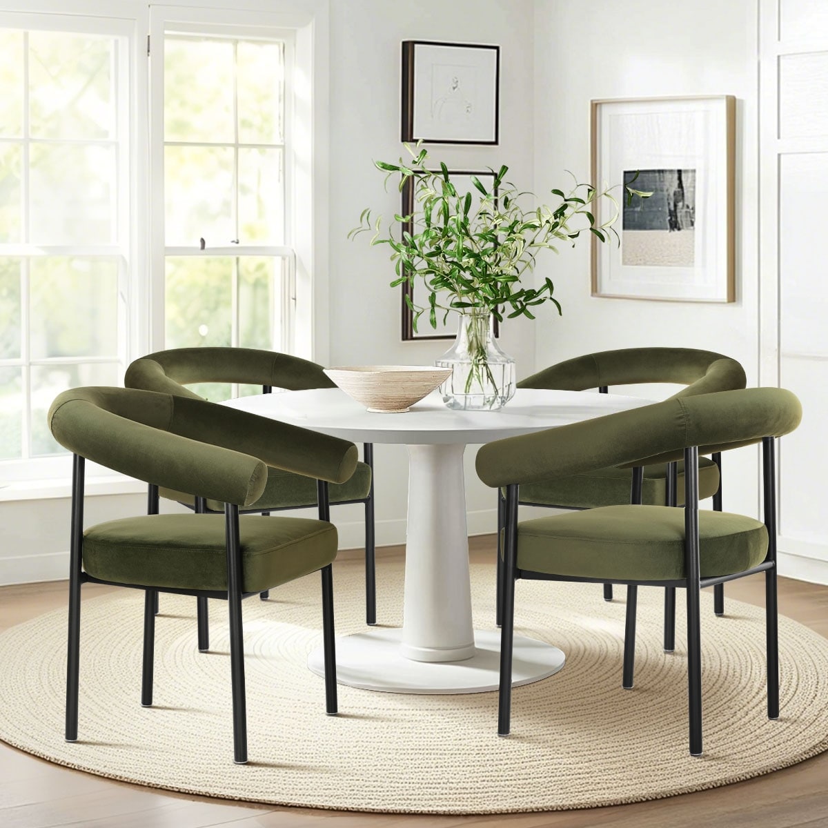 Velvet Upholstered Chairs (Set of 4)