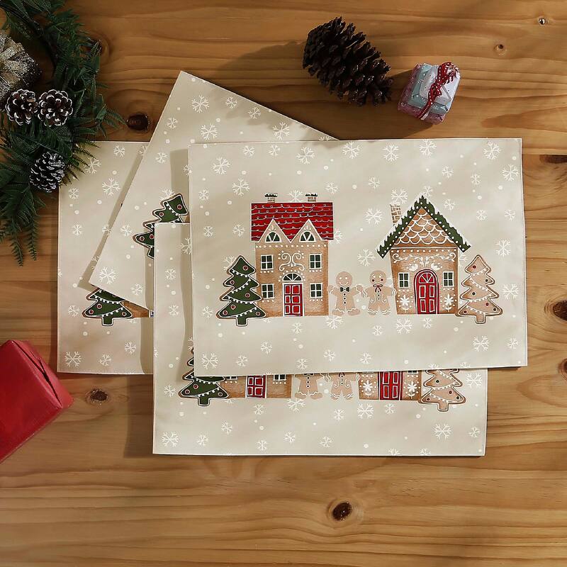 Avanti Gingerbread Village Set of 4 Placemats
