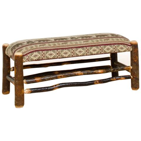 Hickory Log Plain Bench