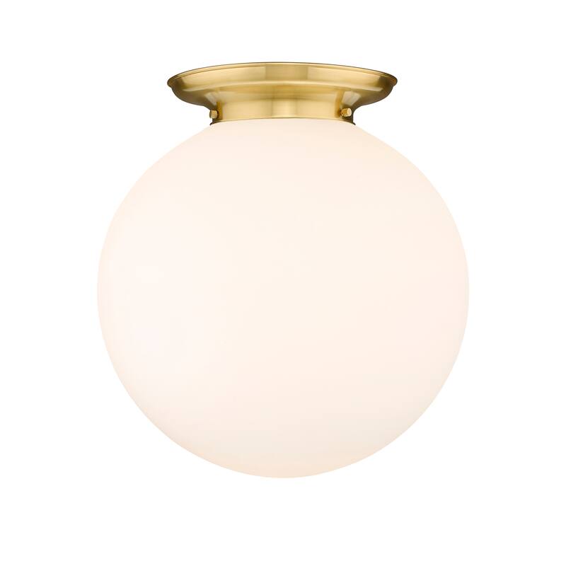 Innovations Lighting Beacon - 1 Light 18" Flush Mount - Satin Gold/Matte White