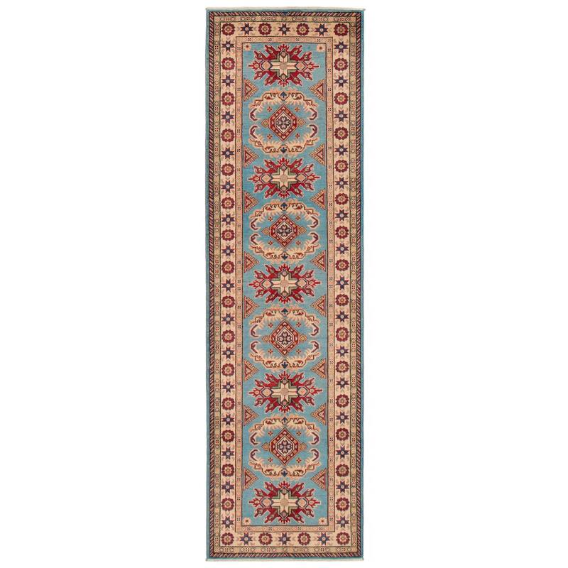 ECARPETGALLERY Hand-knotted Uzbek Ghazni Sky Blue Wool Rug - 2'9 x 9'7 - Sky Blue - 2'9 x 9'7