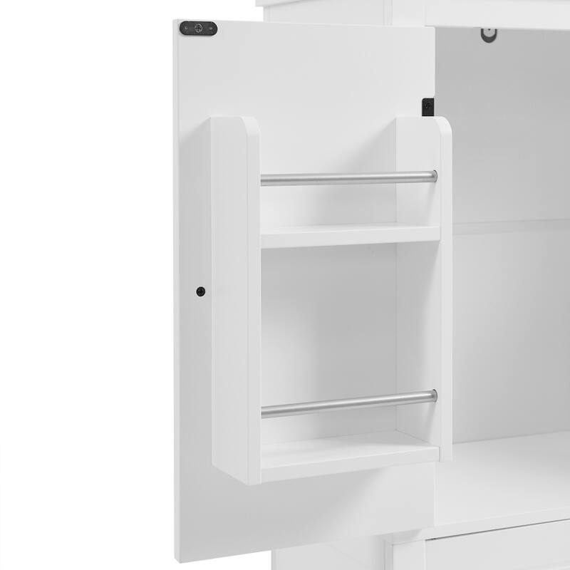 23.6 in. W x 43.3 in. H MDF Freestanding Linen Cabinet with Adjustable Shelves