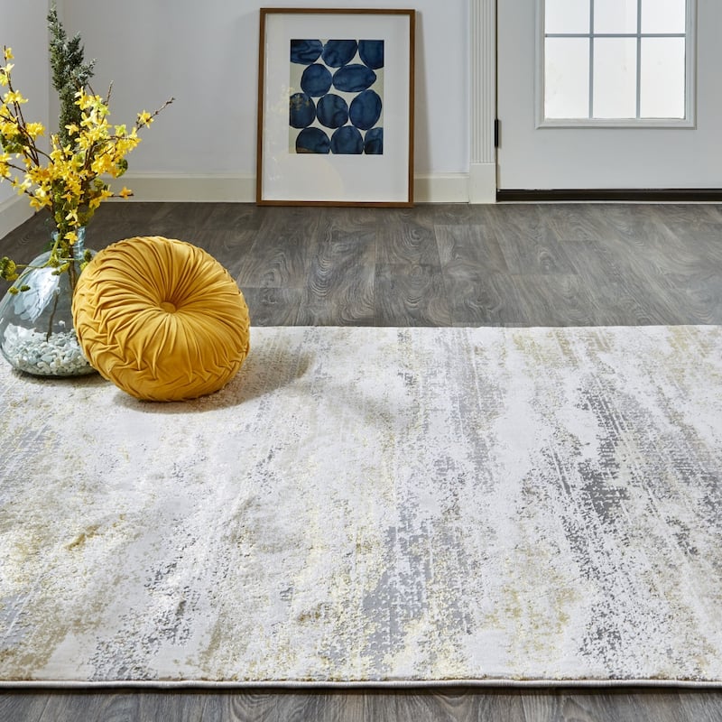 Zikaq Abstract Modern Non Skid Woven Area Rug By HomeRoots - 8' x 10'