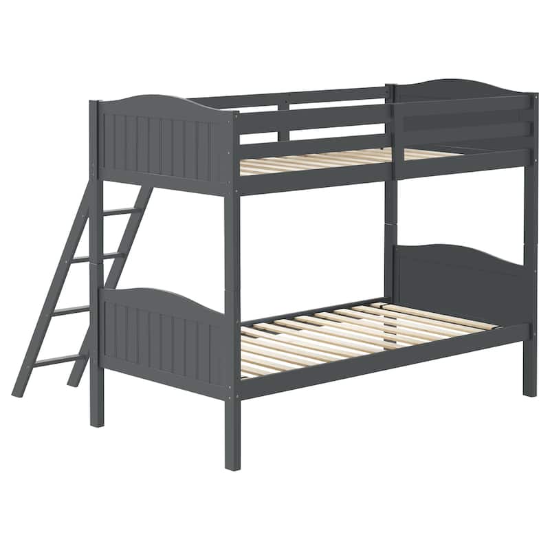 Arlo Transitional Wood Frame Bunk Bed with Ladder
