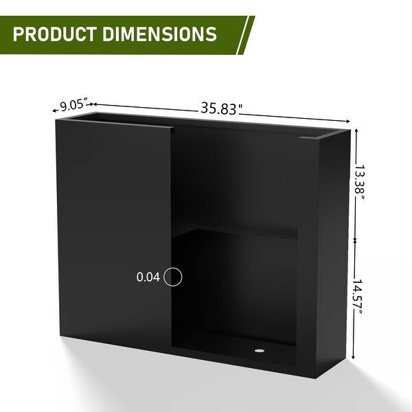 dimension image slide 5 of 6, Dovelina Modern Metal Rectangular Planter- Elevate Your Space, Indoors & Outdoors