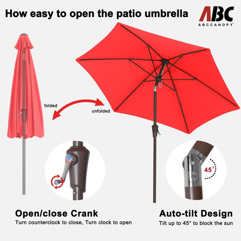 ABCCANOPY 7.5FT Patio Umbrella with Push Button Tilt
