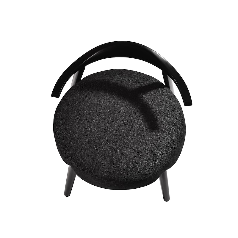 Black Modern 27.5" Accent Chair with High-Density Reflex Foam Frame for Living Room