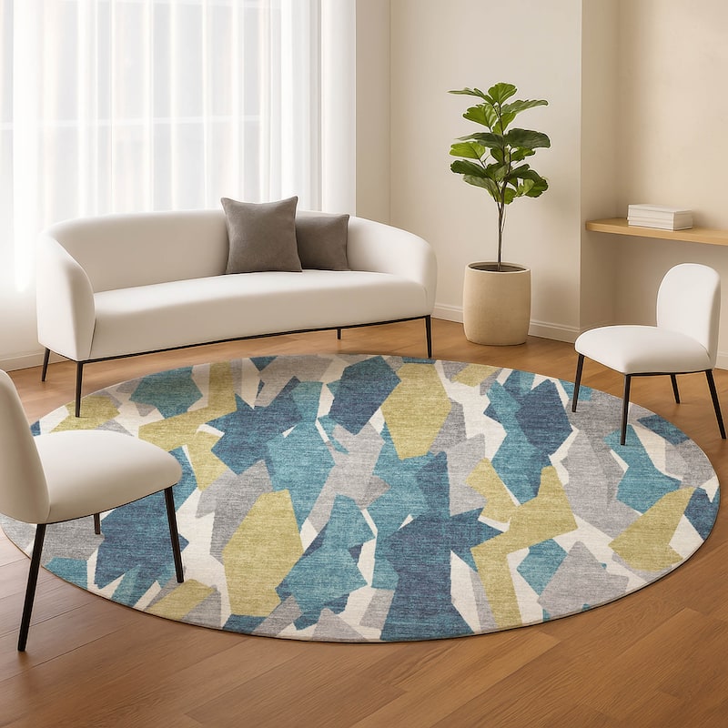 Machine Washable Indoor/ Outdoor Contemporary Dylan Chantille Rug