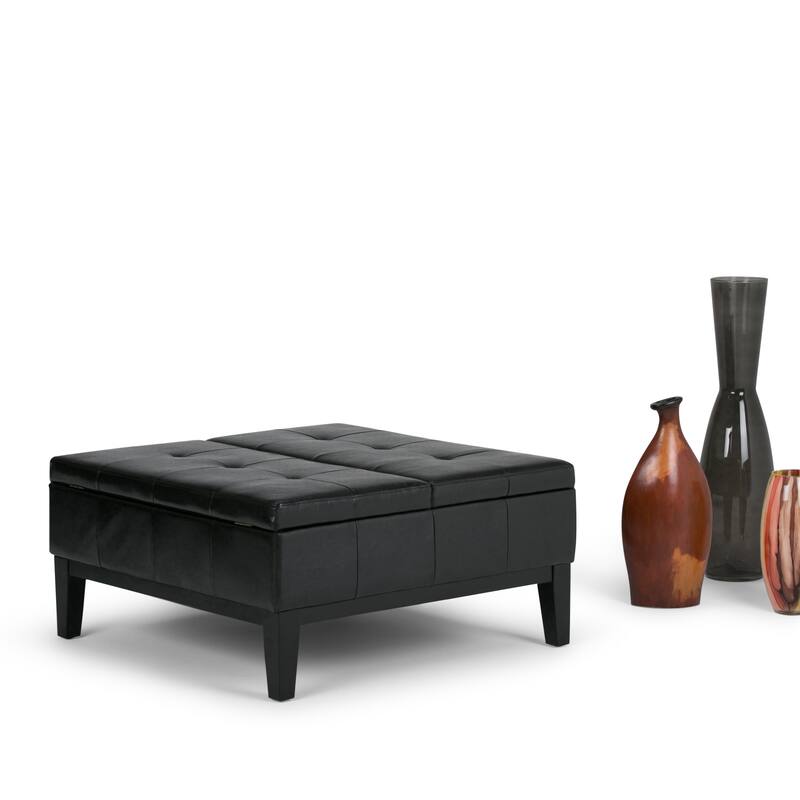 Square Coffee Table Storage Ottoman