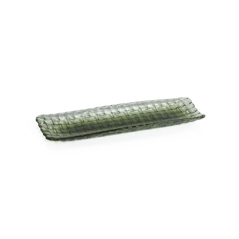 Nova 12.25" Braided Rectangular Glass Plates, Set of 6