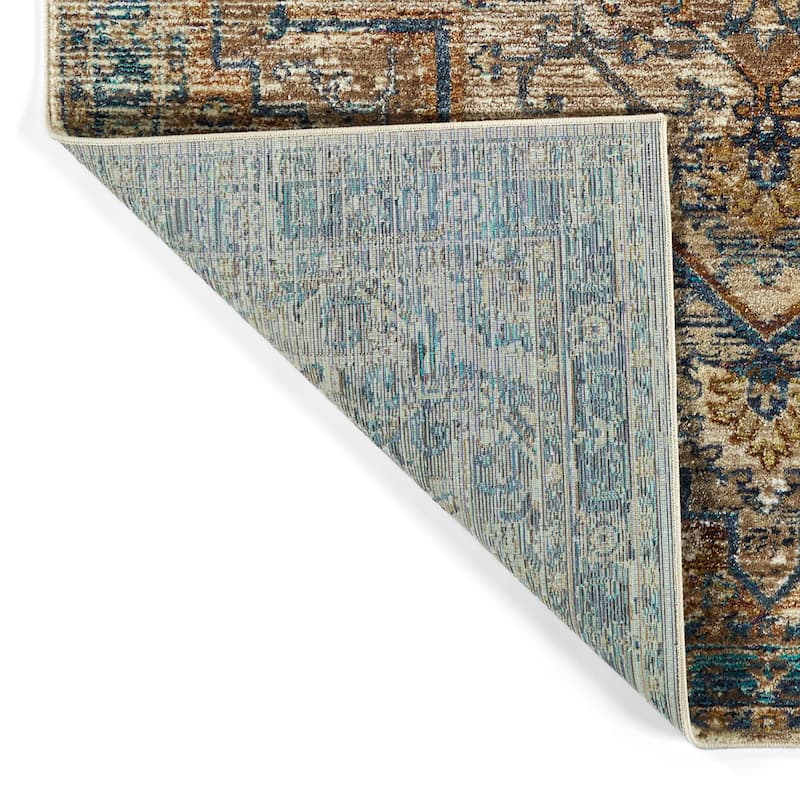 Contemporary Transitional Oriental Textured Distressed Cut Pile Rectangle Area Rug - 7.10x10.10