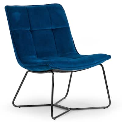 Aurele Armless Accent Chair with Black Metal Legs