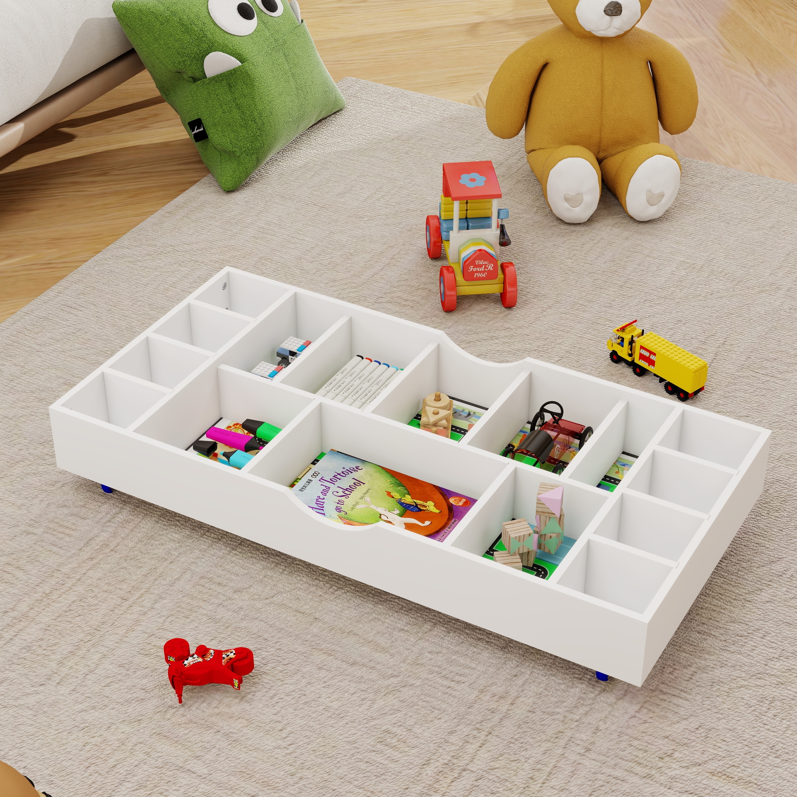 The in Rollaway Play Table and Toy Organizer Compatible with - Main Image