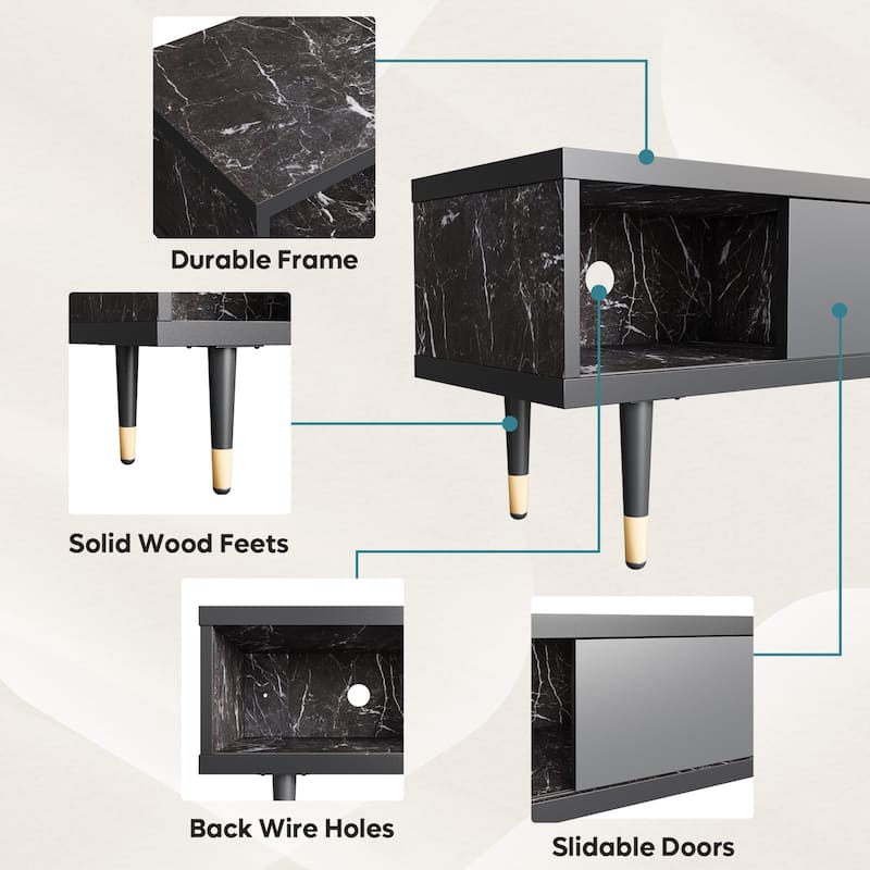 Modern TV Stand up to for 85 inch TVs Entertainment Center with Storage - 80 inch