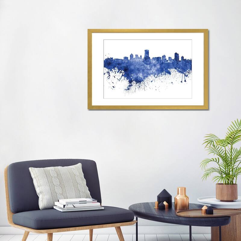 iCanvas "Milwaukee Skyline In Blue" by Paul Rommer
