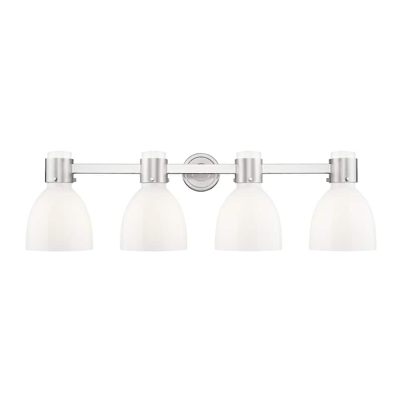 Innovations Lighting 464-4W-10-34 Lawton Bell Vanity Lawton Bell 4 - Satin Nickel / Gloss White