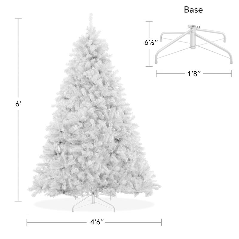 6ft White Spruce Artificial Holiday Christmas Tree with Metal Stand - 6 ft