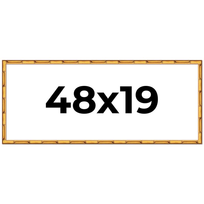 48x19 Frame Gold Bamboo Picture Frame Modern Photo Frame Includes UV Acrylic Shatter Guard Front Acid Free Foam Backing Board