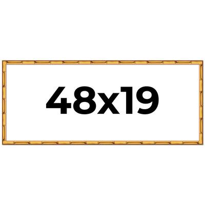 48x19 Frame Gold Bamboo Picture Frame Modern Photo Frame Includes UV Acrylic Shatter Guard Front Acid Free Foam Backing Board