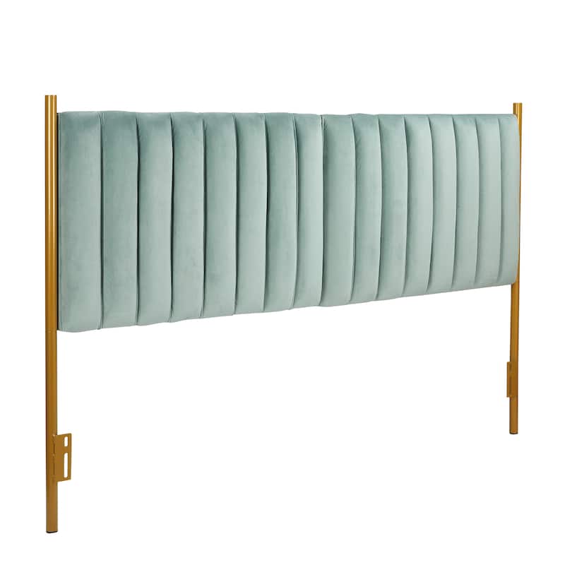 Silver Orchid Flohr Velvet Upholstered King Headboard