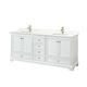 Option White / Giotto Quartz Top / Brushed Gold Hardware