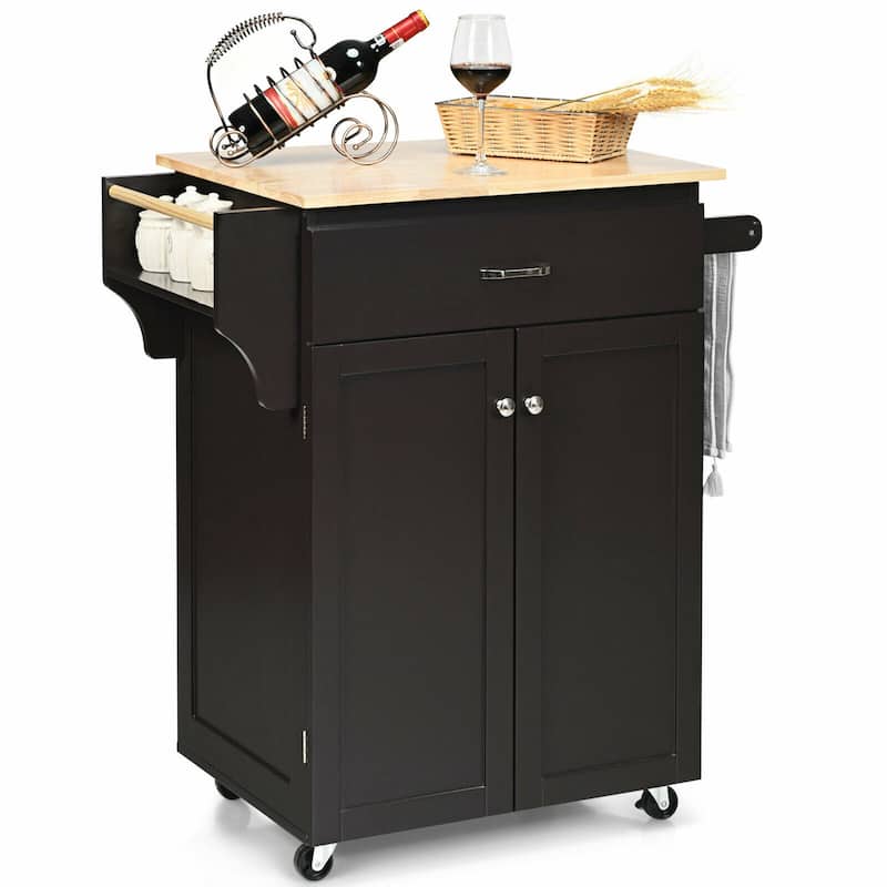 Gymax Rolling Kitchen Island Utility Kitchen Cart Storage Cabinet - See Details