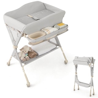 Babyjoy Portable Baby Diaper Changing Table with Storage Water Basin - See Details