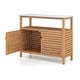 preview thumbnail 11 of 9, Costway Patio Wood Storage Cabinet with Marble-Like Countertop, Open - See Details