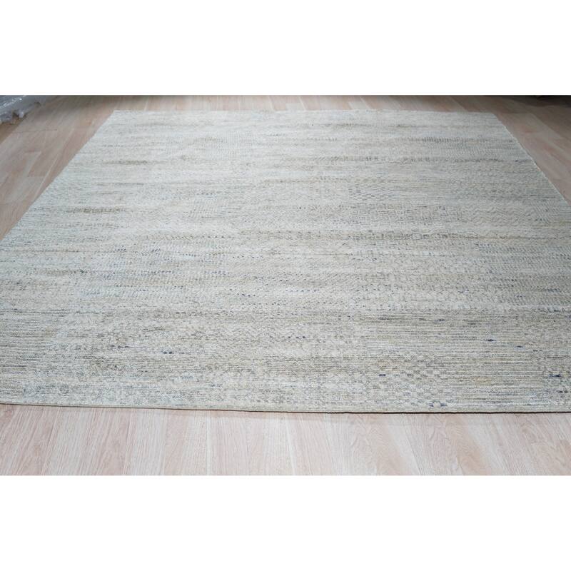Hand-Knotted Natural Silk Green Mix Contemporary Grass Natural Silk Grass Design Rug