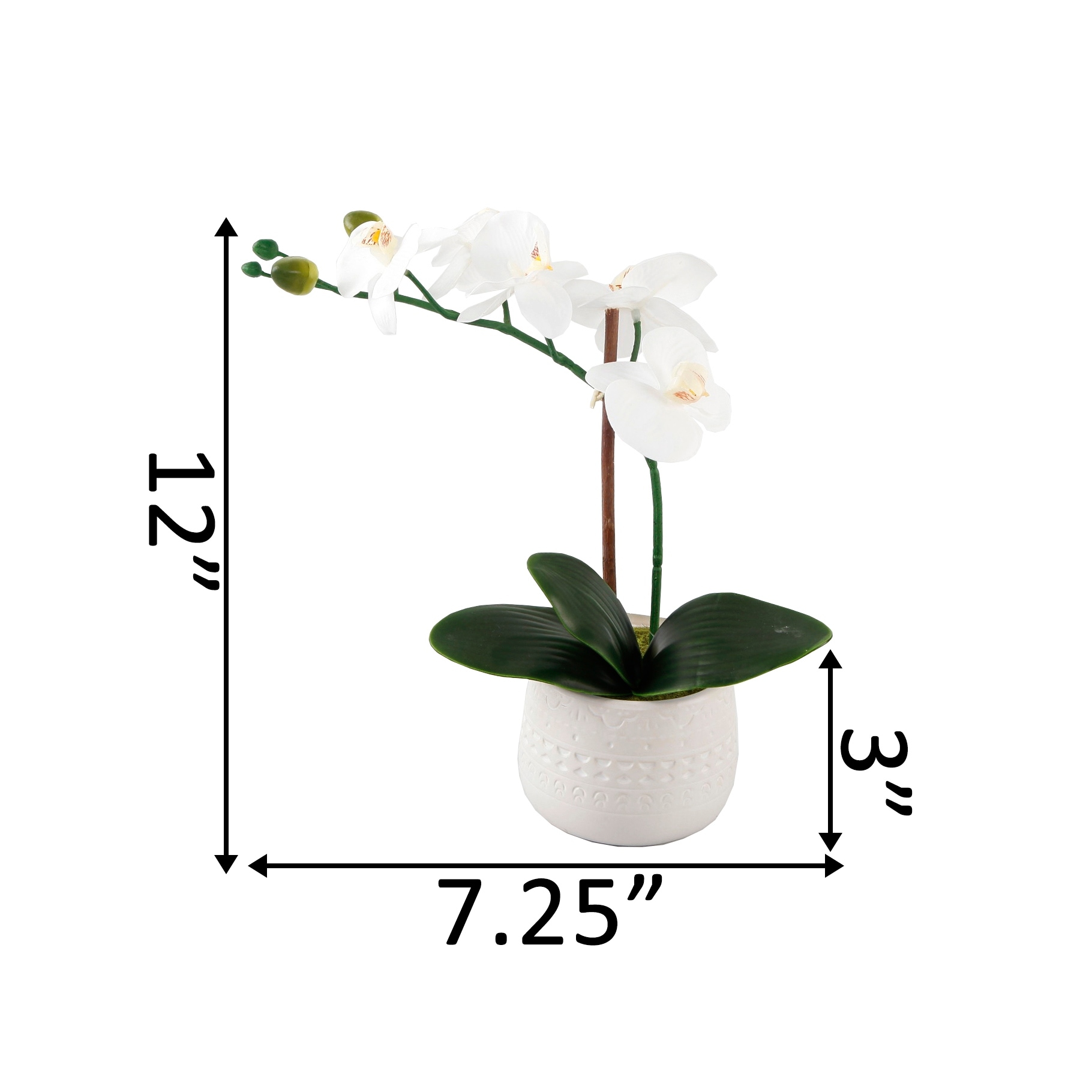 Shop 12 Real Touch Orchid In Wh Mayan Ceramic Pot E Pack One Size Overstock 31629049