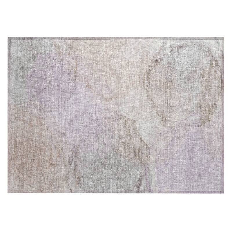 Machine Washable Indoor/ Outdoor Abstract Muted Chantille Rug