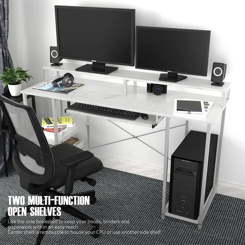 Computer Desk with Storage Shelves