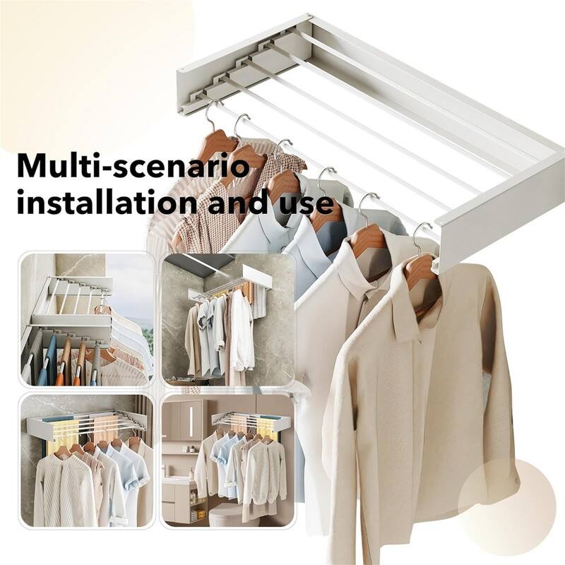 Wall Mounted Drying Rack - 31.5" Wide, Retractable
