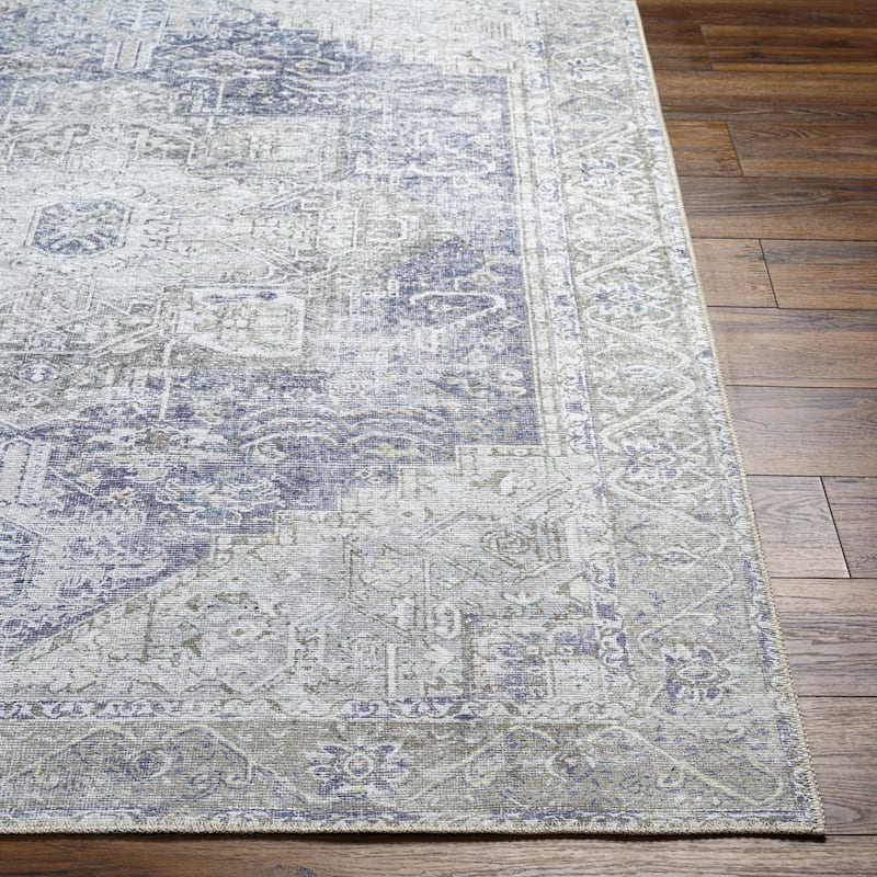Livabliss Amelie Vintage Medallion Machine Washable Area Rug