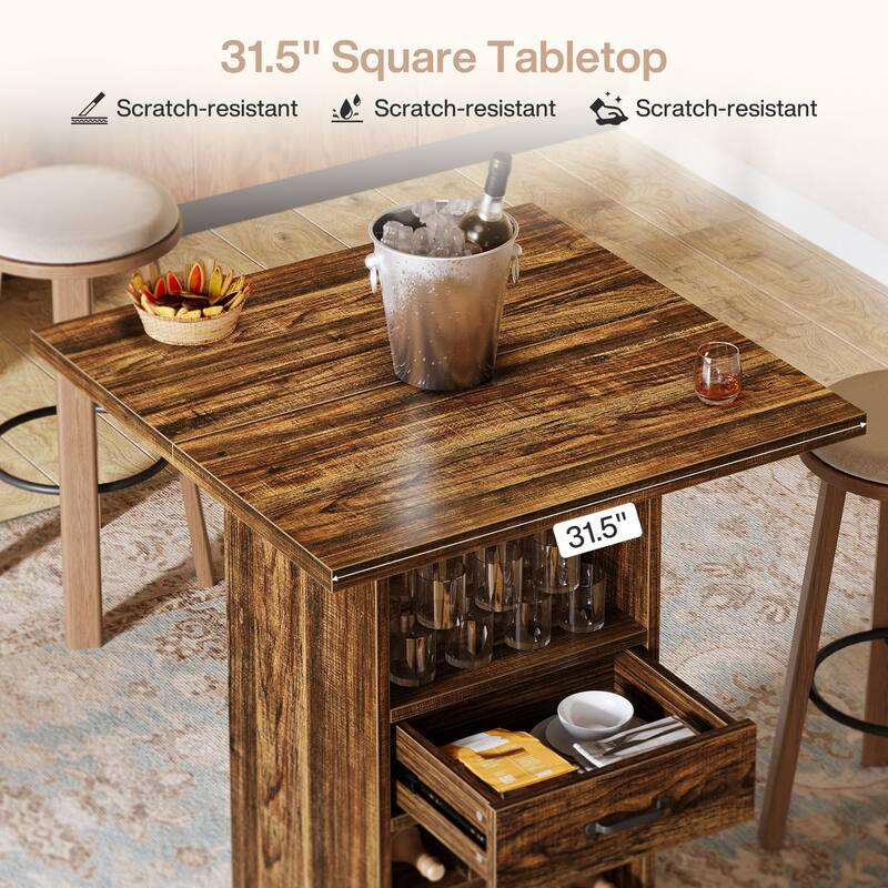 Bar Unit, Bar Cabinet with Storage & Wine Rack, Liquor Console Accent Table, Home Living Room Kitchen