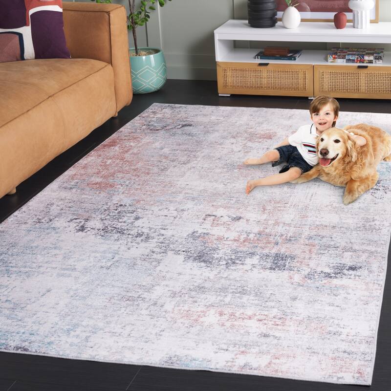 SAFAVIEH Santa Monica Lollie Modern & Contemporary Rug - 2'6" x 8' Runner - Beige/Teal