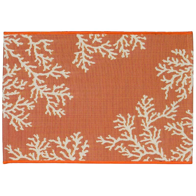 Liora Manne Esencia Coral Edge Indoor/Outdoor Mat - 2' x 2'10" - Sunset
