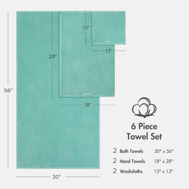 Madison Park Diagonal Ribbed Cotton Quick Dry Towel Set