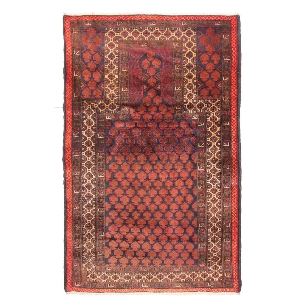 ECARPETGALLERY Hand-knotted Teimani Dark Navy Wool Rug - 2'11 x 4'8