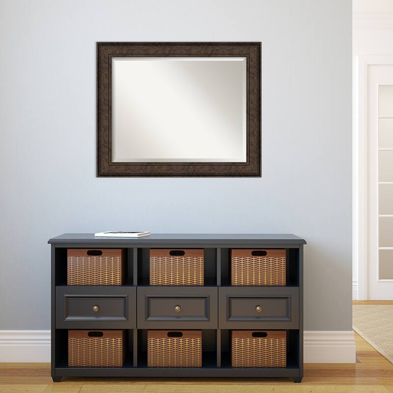 Beveled Wall Mirror - Ridge Black Frame