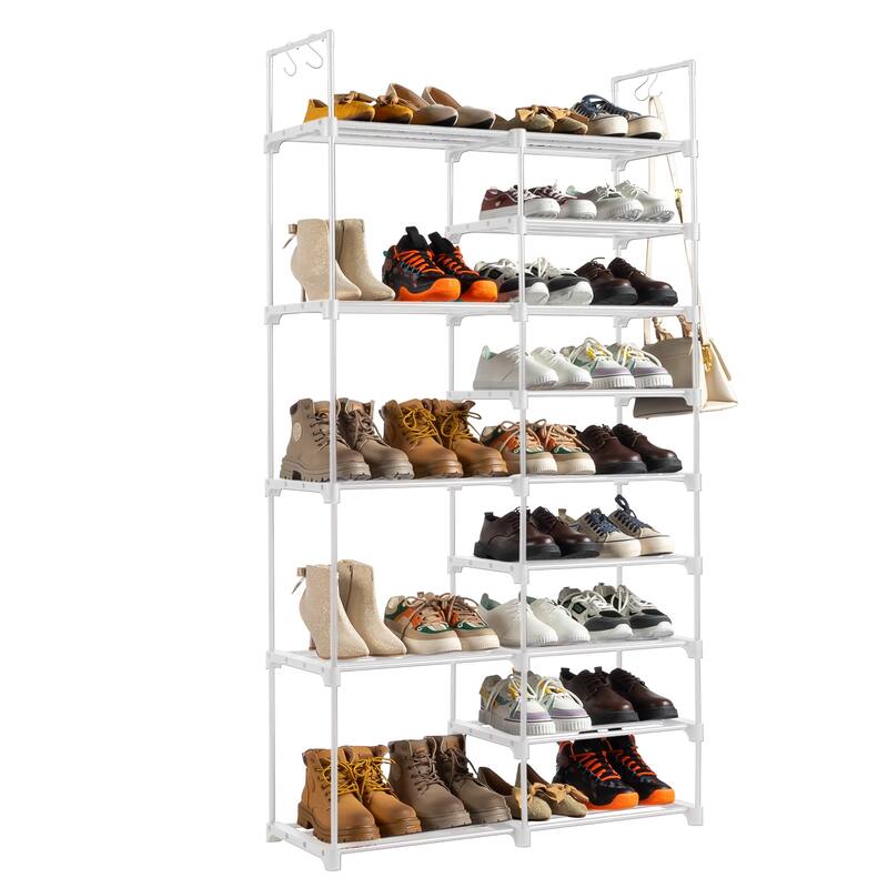 Minimalist Shoe Rack with Iron Frame Durable Non-Woven Storage Organizer for Shoes & Boots