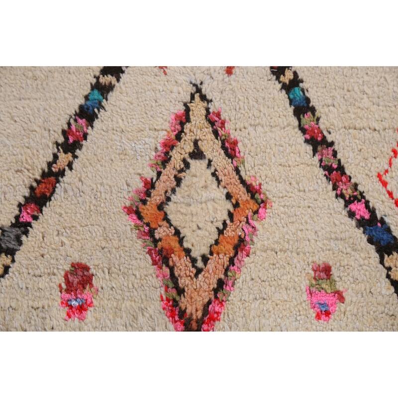 Tribal Oriental Moroccan Geometric Area Rug Hand-knotted Wool Carpet - 6'1" x 9'5"