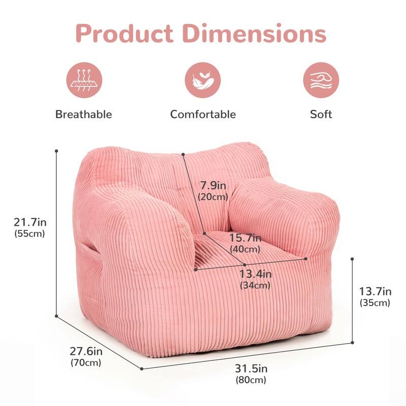 Pamapic Bean Bag Chair, Soft Corduroy Lazy Large Bean Bag Couch